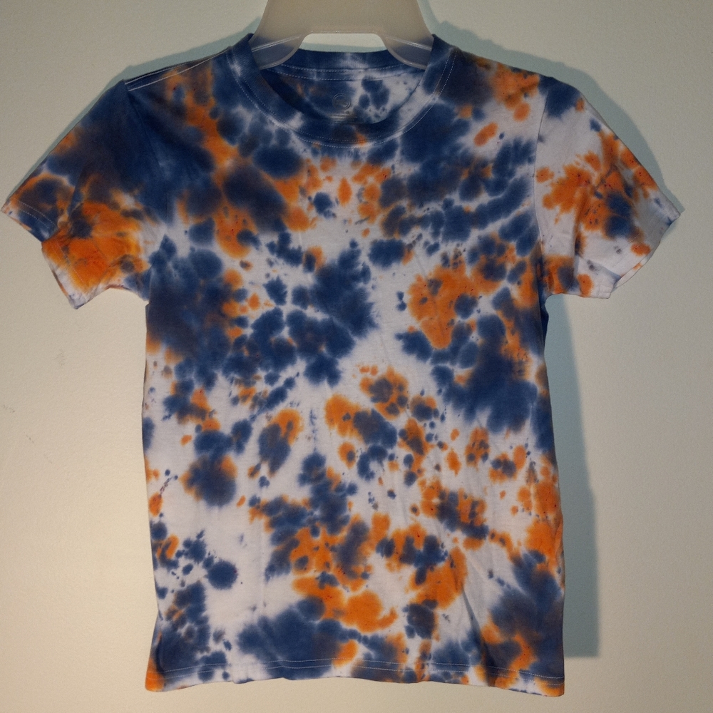 White/Blue/Orange Kids Tie Dye Tshirt